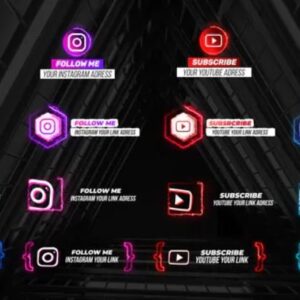 Neon Social Media Lower Thirds V2